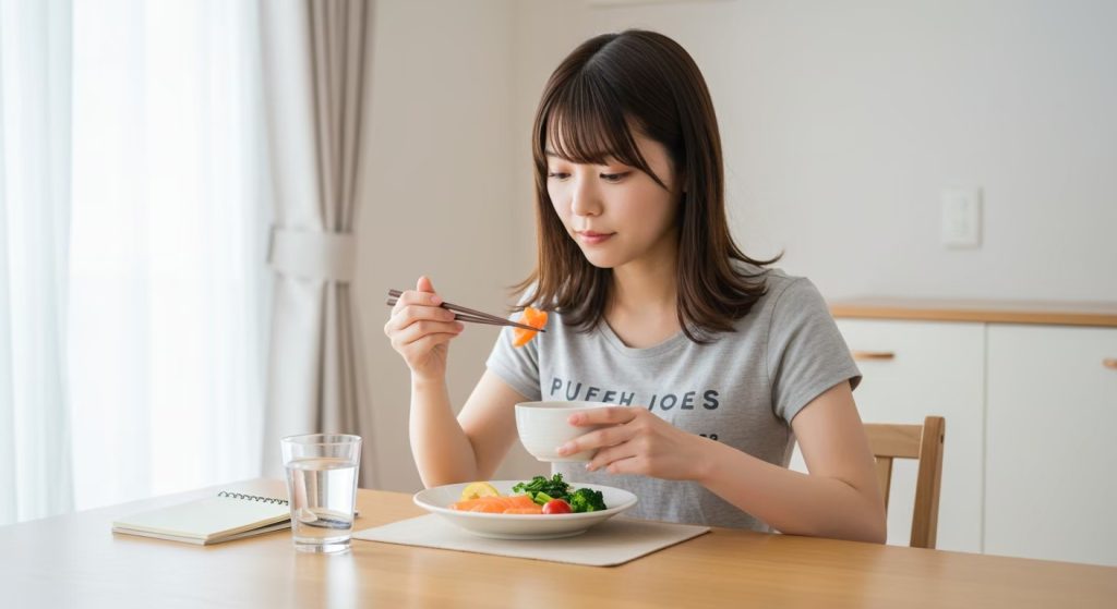 食事をする女性