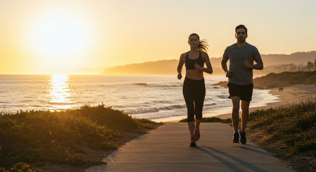 ランニングする男女